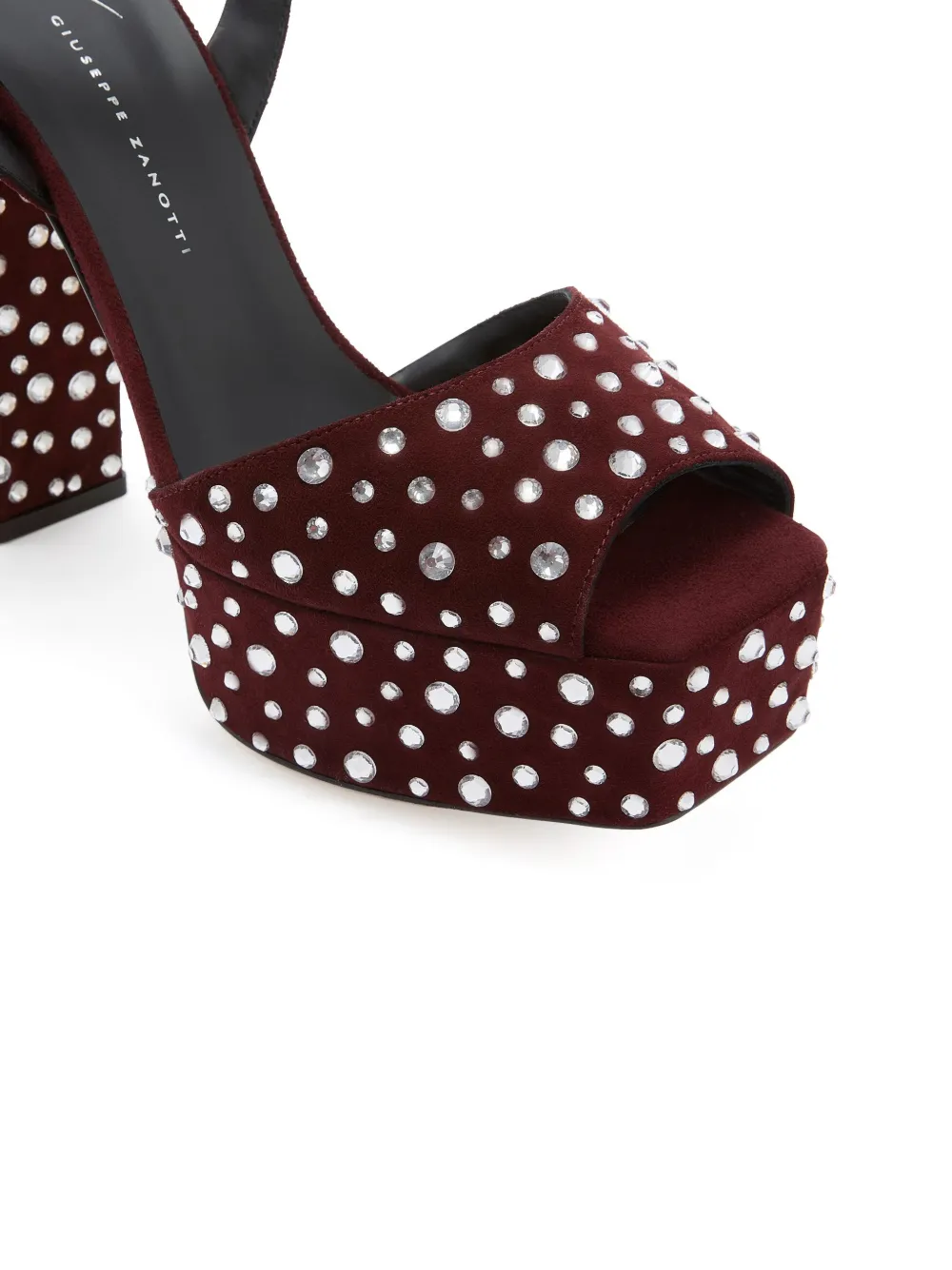 Giuseppe Zanotti 120mm Crystal-embellished Leather Sandals In Bordeaux