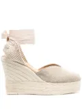 Manebi 110mm ankle-strap wedge espadrilles - Neutrals