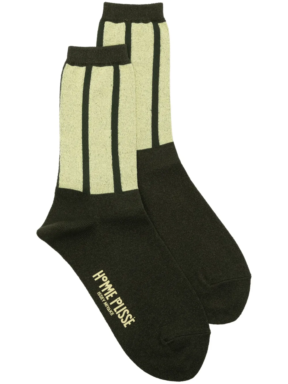 Issey Miyake Washi Logo-print Socks In Green