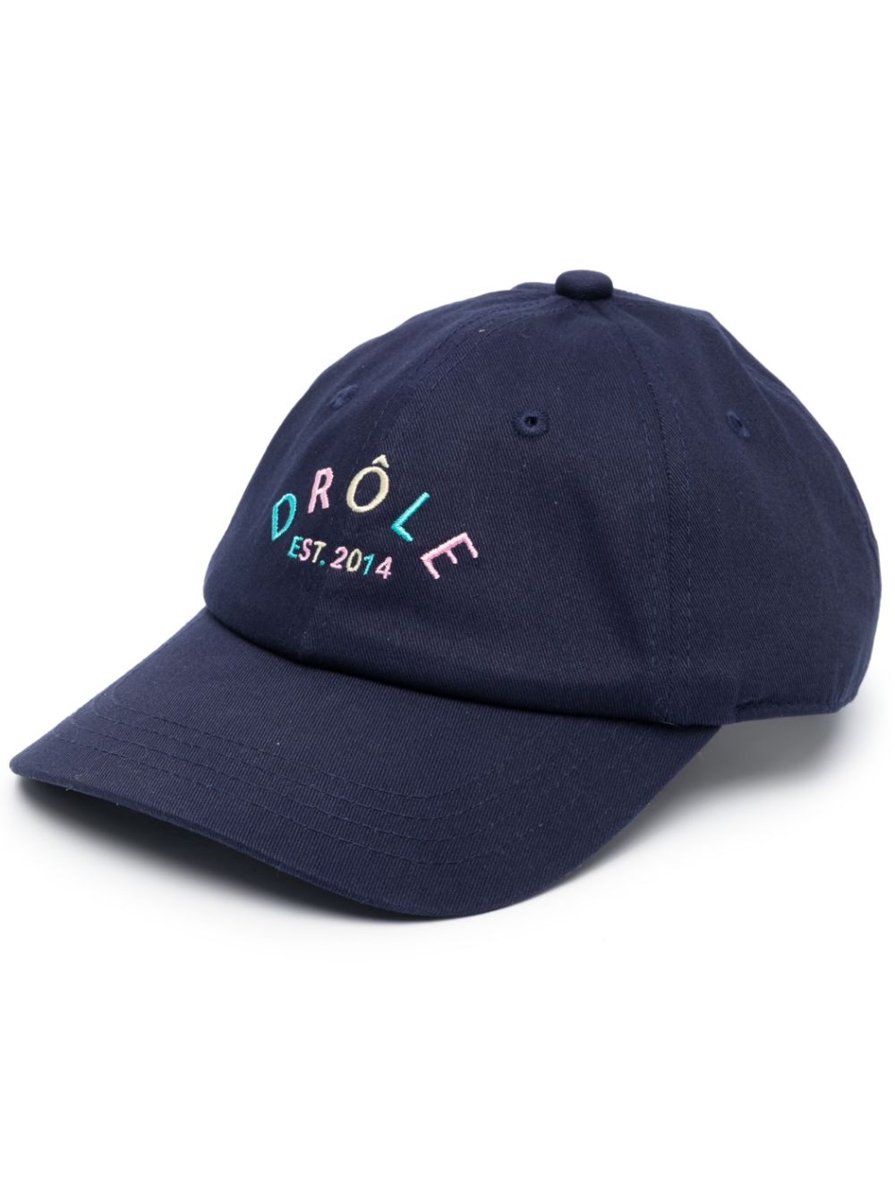 Drôle De Monsieur logo-embroidered cotton cap - Blue