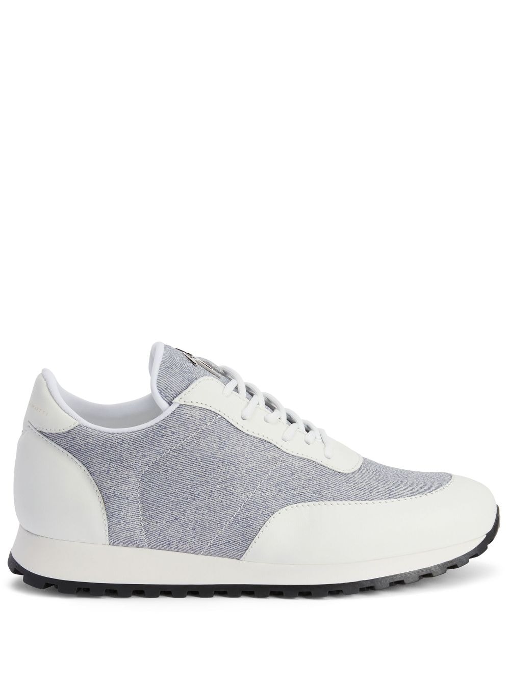 Shop Giuseppe Zanotti Jimi Running Denim-effect Sneakers In Weiss