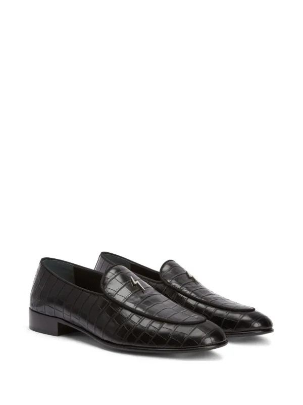 Giuseppe Zanotti Rudolph Leather Loafers | Black | FARFETCH