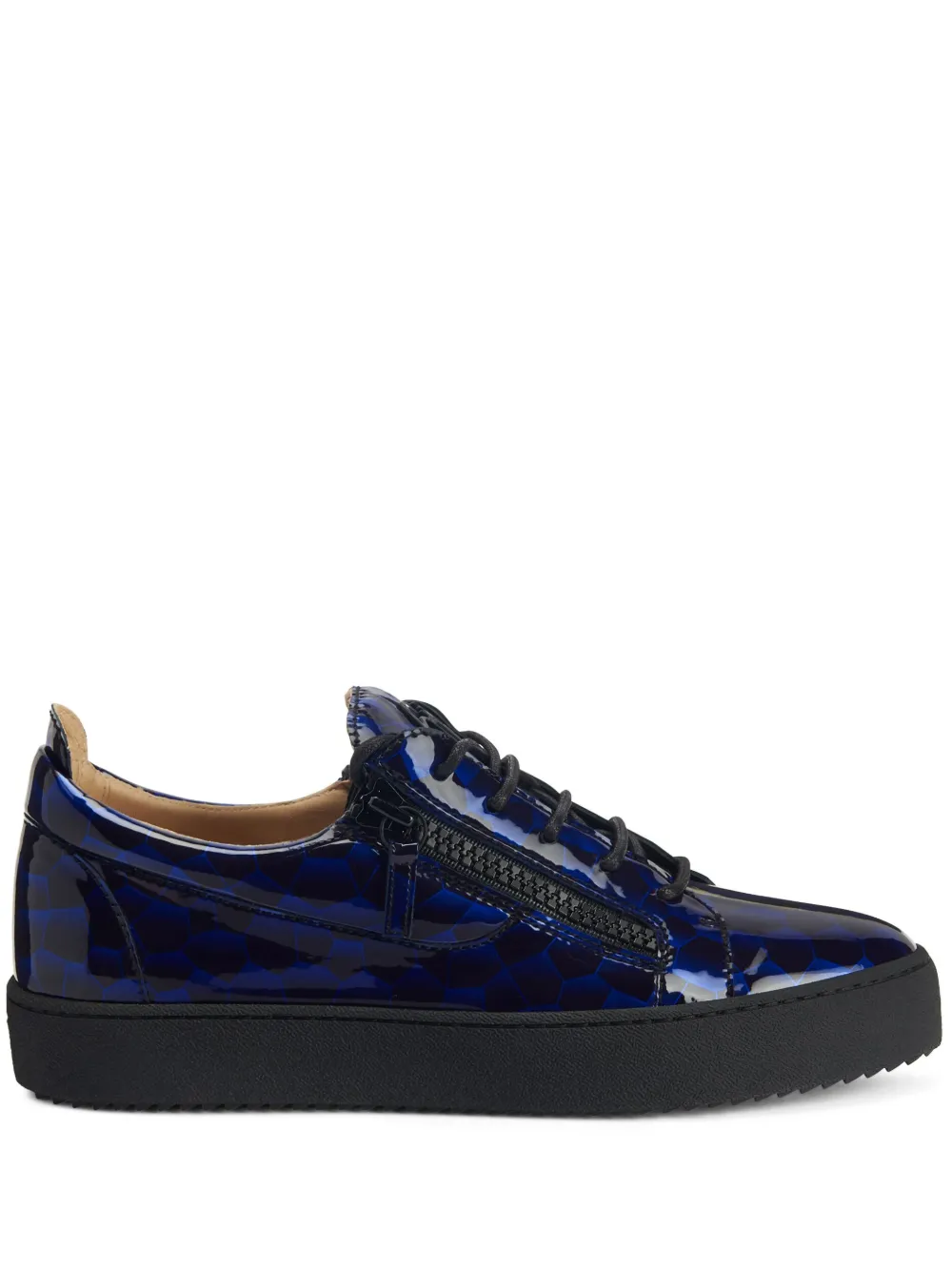 Giuseppe Zanotti Frankie geometric-pattern glazed sneakers | Blue | Image 1