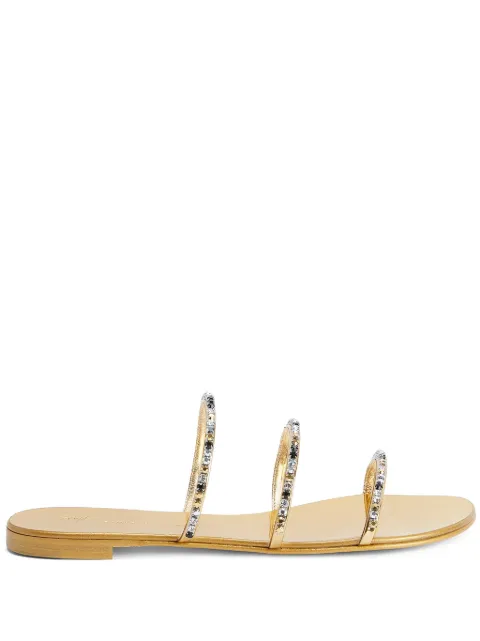 Giuseppe Zanotti Dark Colorful crystal-embellished leather sandals