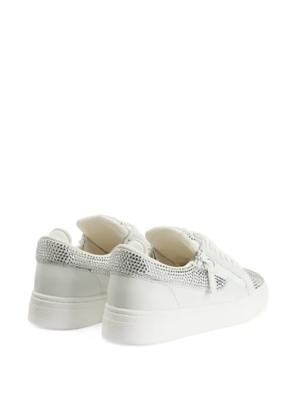 White embellished sneakers hotsell