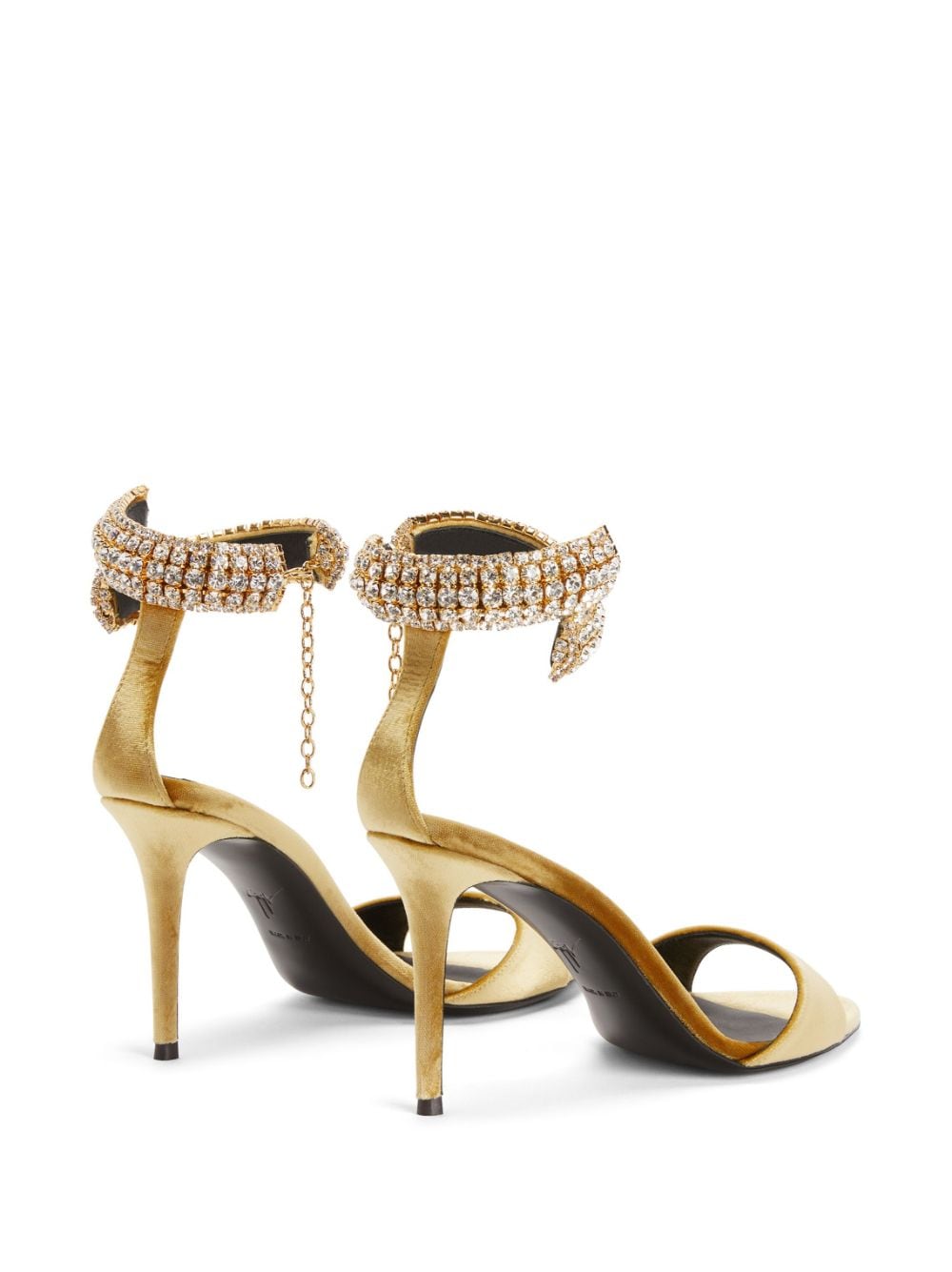 Shop Giuseppe Zanotti Intriigo Bijoux 90mm Velvet Sandals In Gold
