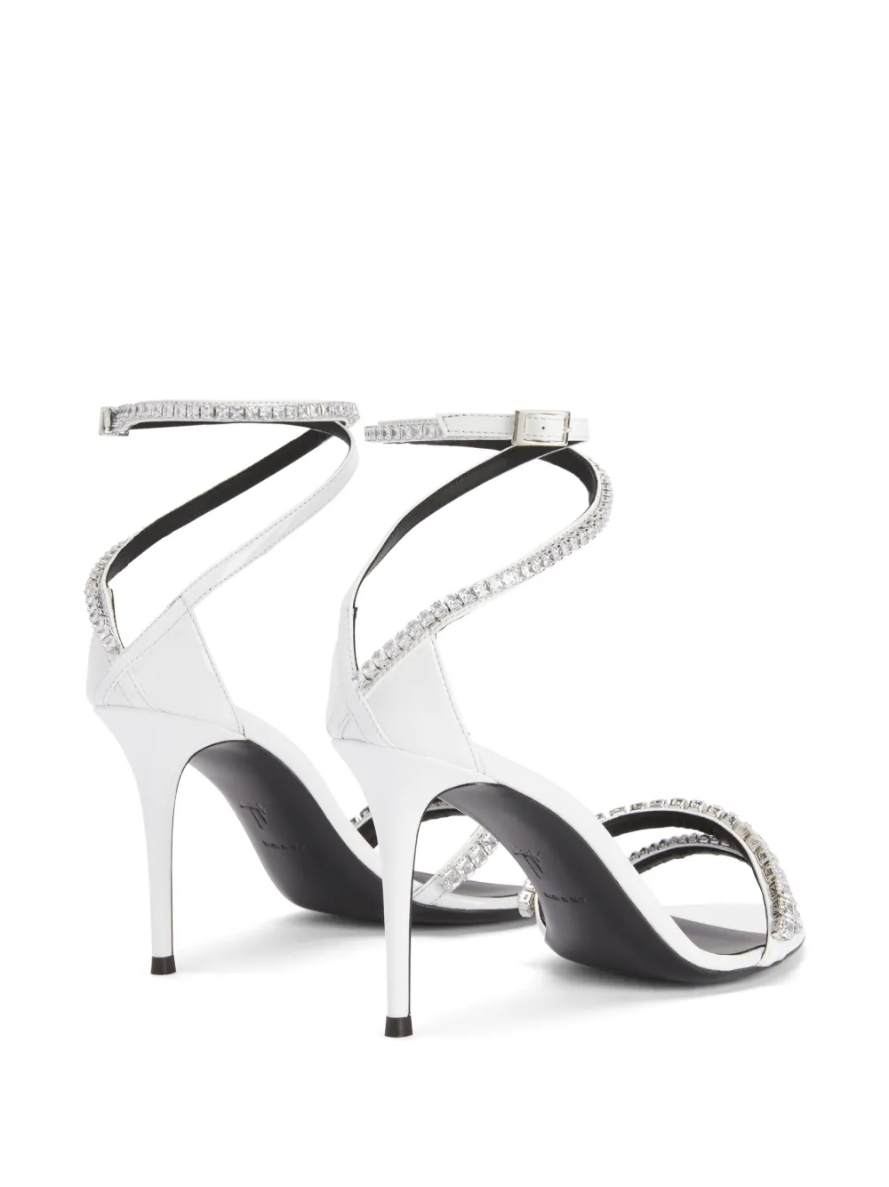 Shop Giuseppe Zanotti Metallic-effect High Heel Sandals In White