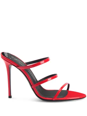 Red leather sandals discount heels