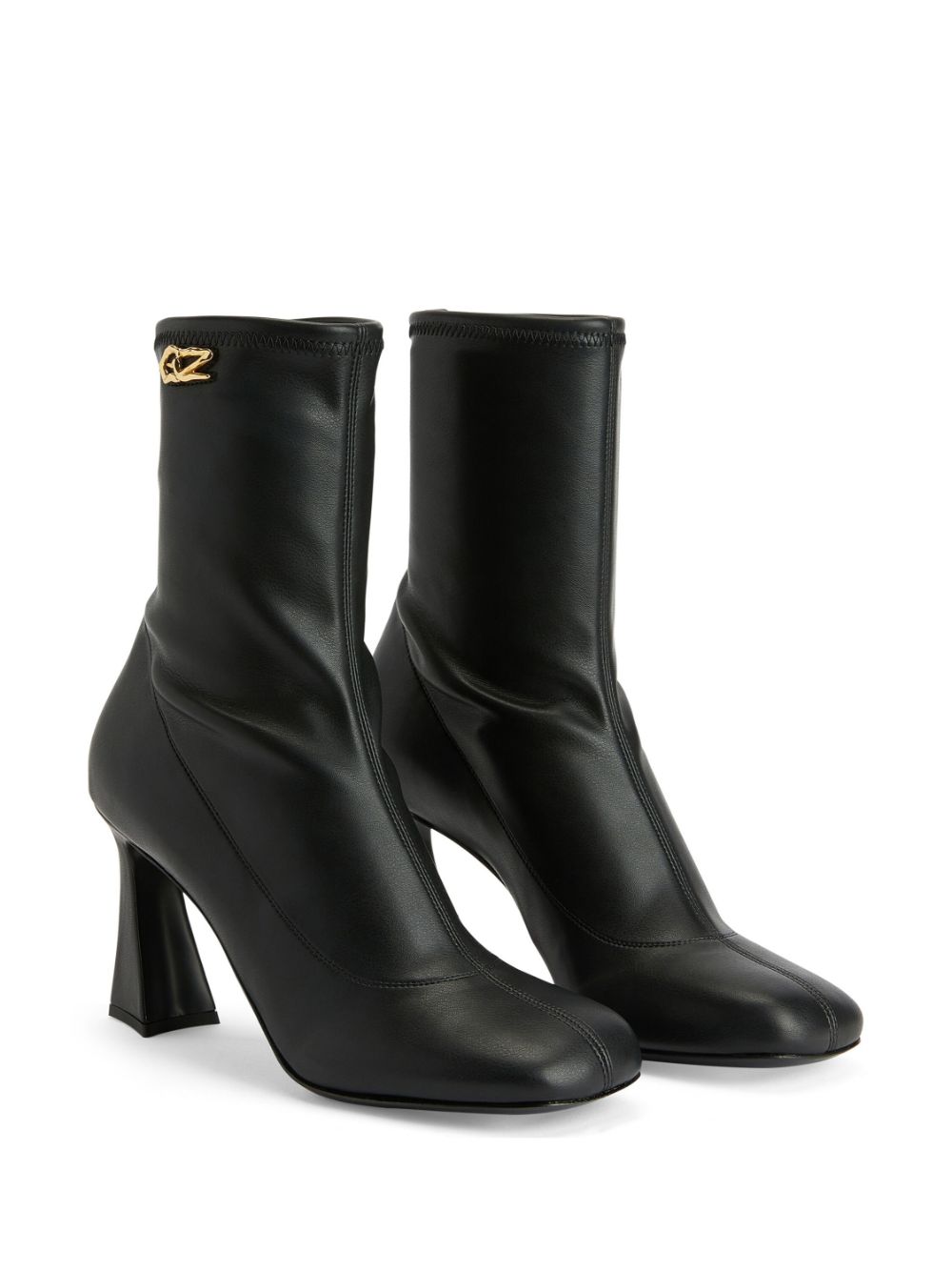 Shop Giuseppe Zanotti Alethaa 90mm Ankle Leather Boots In Black