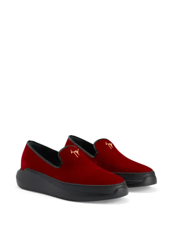 Giuseppe Zanotti Men’s Red Velvet Espadrilles Loafers Giuseppe Zanotti | Shoes | Giuseppe Zanotti Mens Red Velvet  main image 3