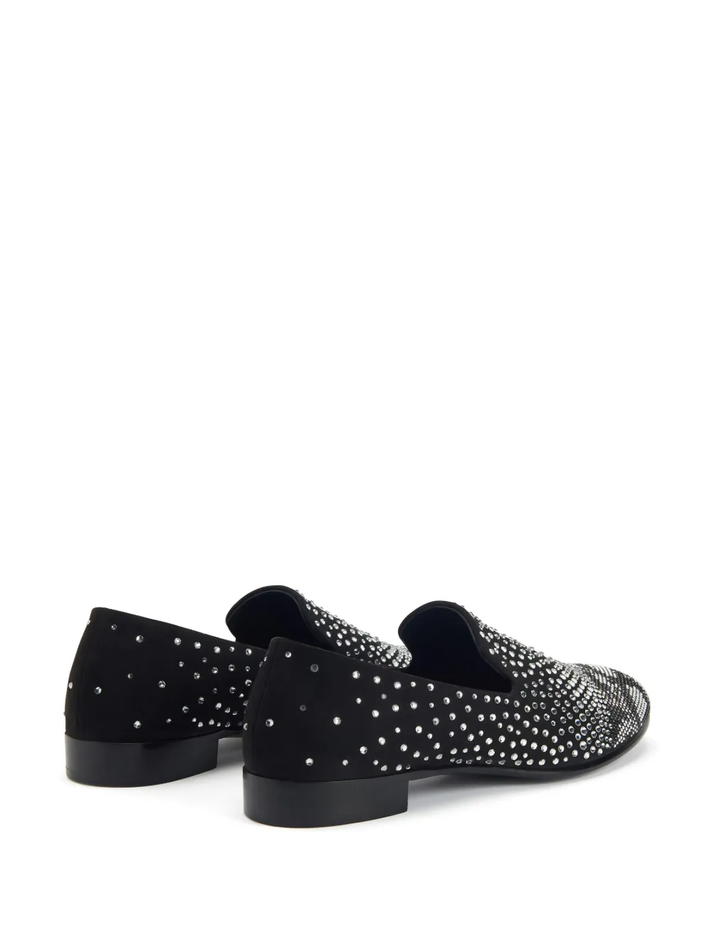 Shop Giuseppe Zanotti Marthin Crystal-embellished Loafers In Black