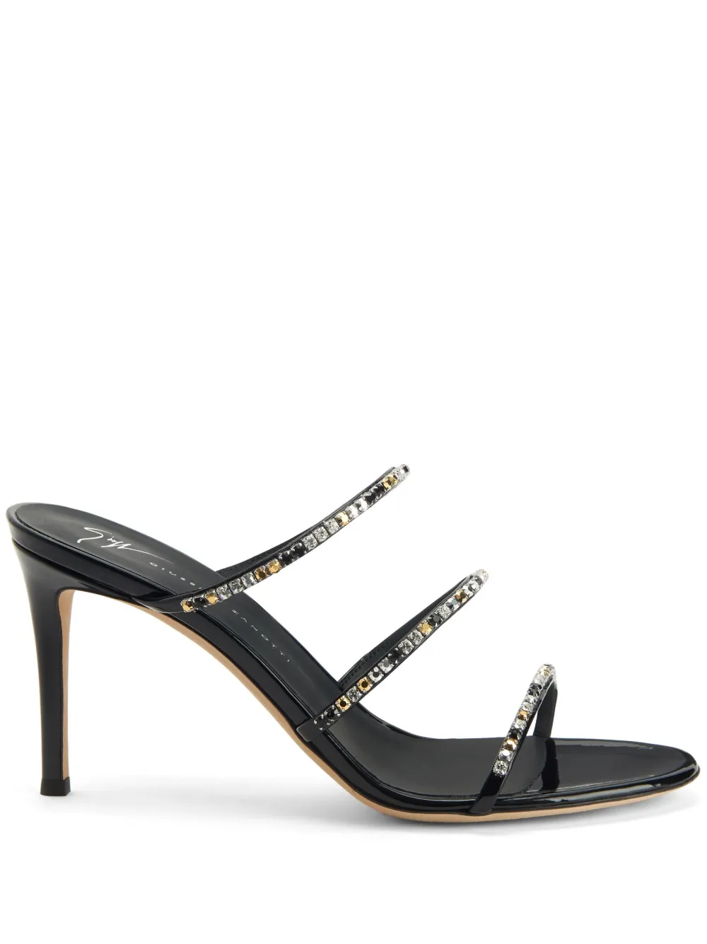 Giuseppe Zanotti صندل 'دارك كولورفول' مزين بكعب 85 ملم | أسود | Image 1