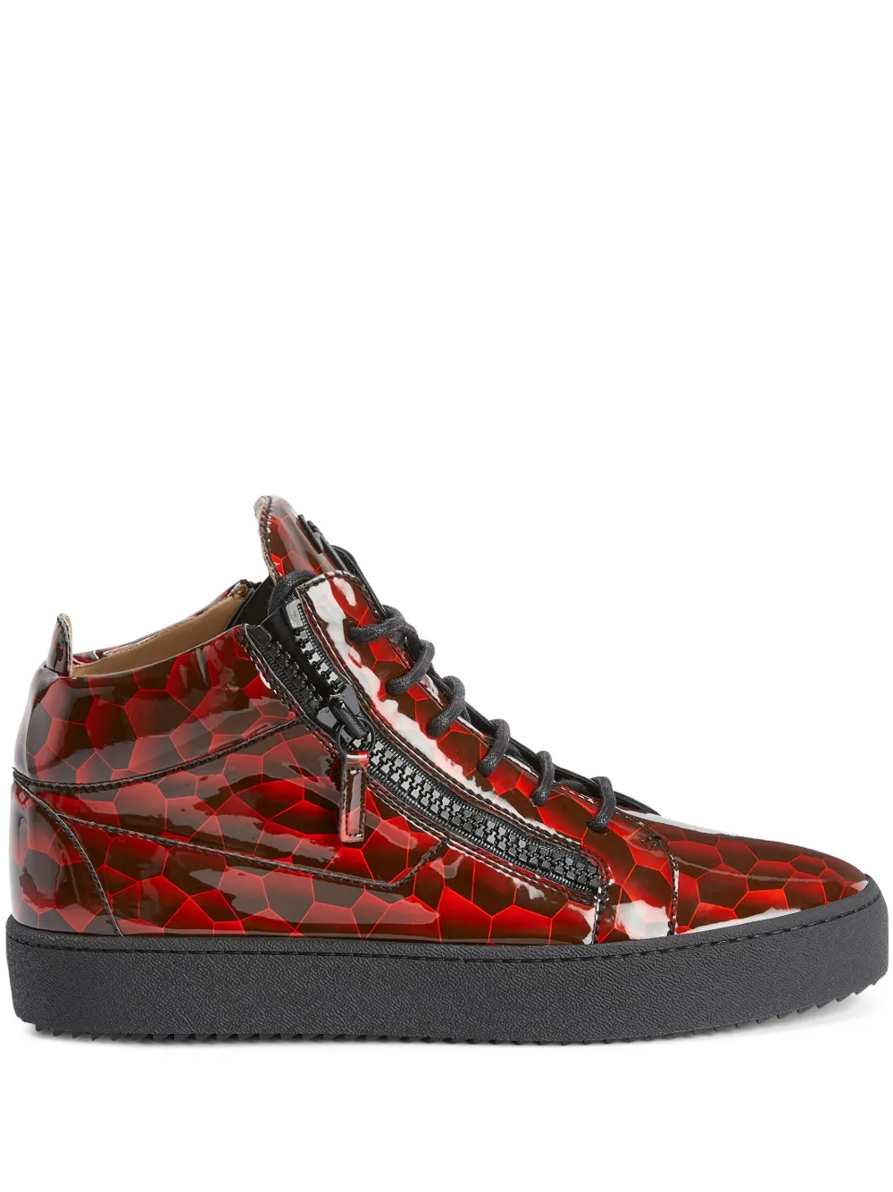 Giuseppe Zanotti Kriss geometric-pattern glazed sneakers | Red | Image 1