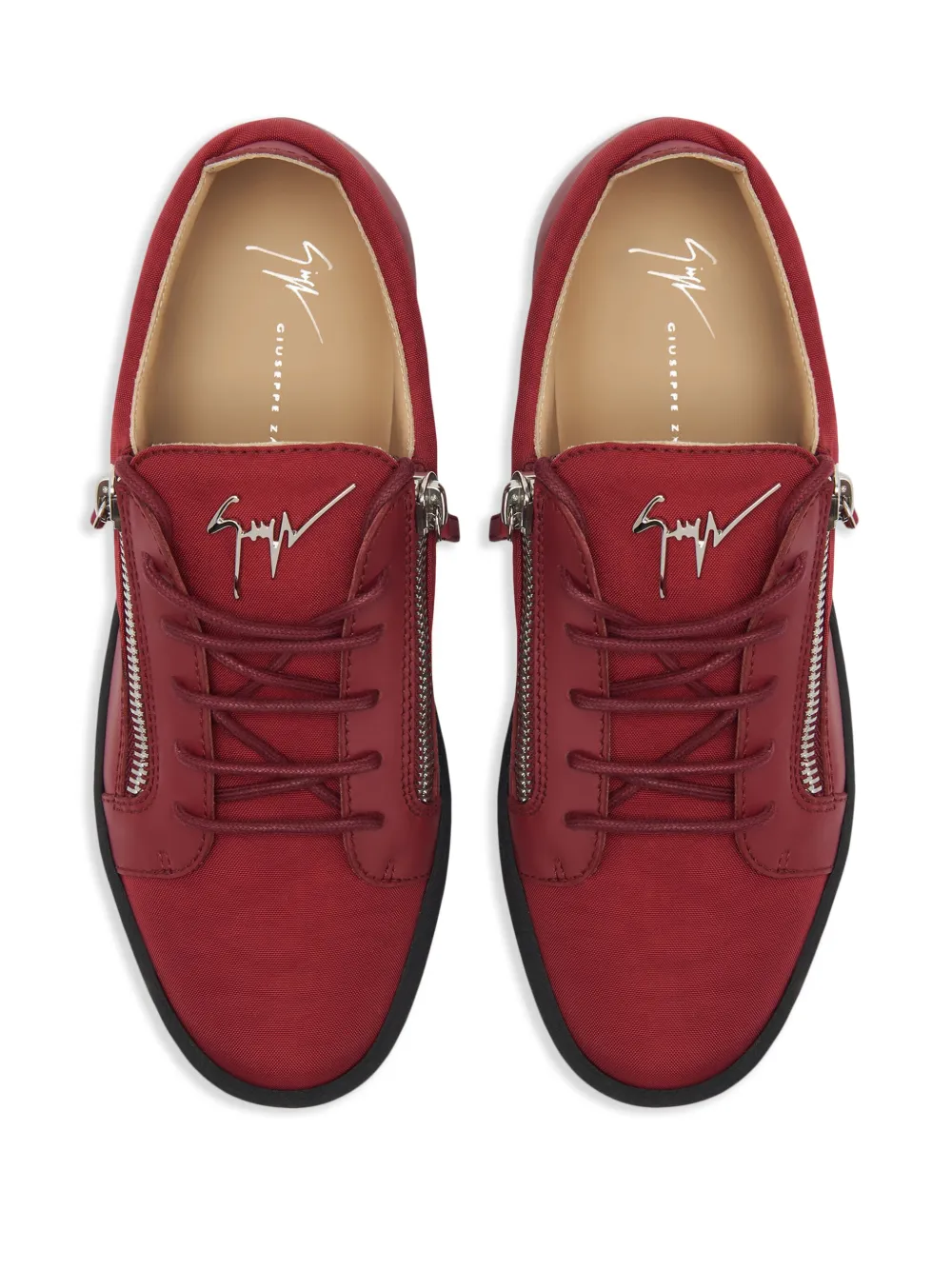 Shop Giuseppe Zanotti Frankie Low-top Leather Sneakers In Red