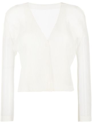 Pleats Please Issey Miyake Tatami April V-neck Cardigan - Farfetch