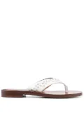 Chloé floral-embroidery flat flip flops - White