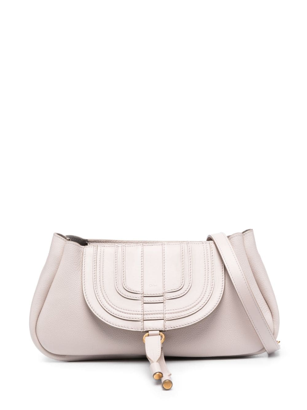 Chloe Marcie Leather Clutch Bag Neutrals