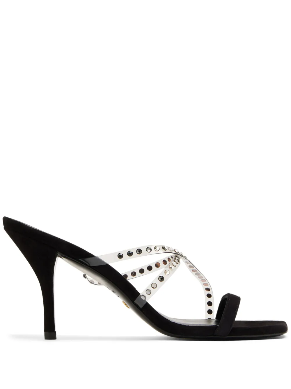 Stuart Weitzman Strapeze 85mm Crystal-embellished Sandals In Black
