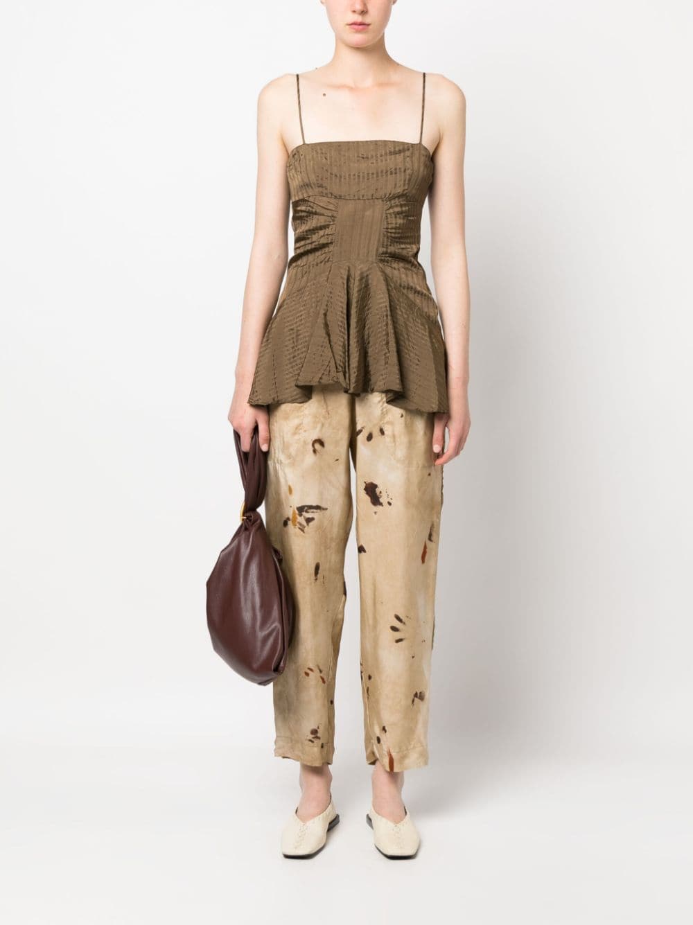 Shop Uma Wang Graphic-print Elasticated-waist Trousers In Neutrals