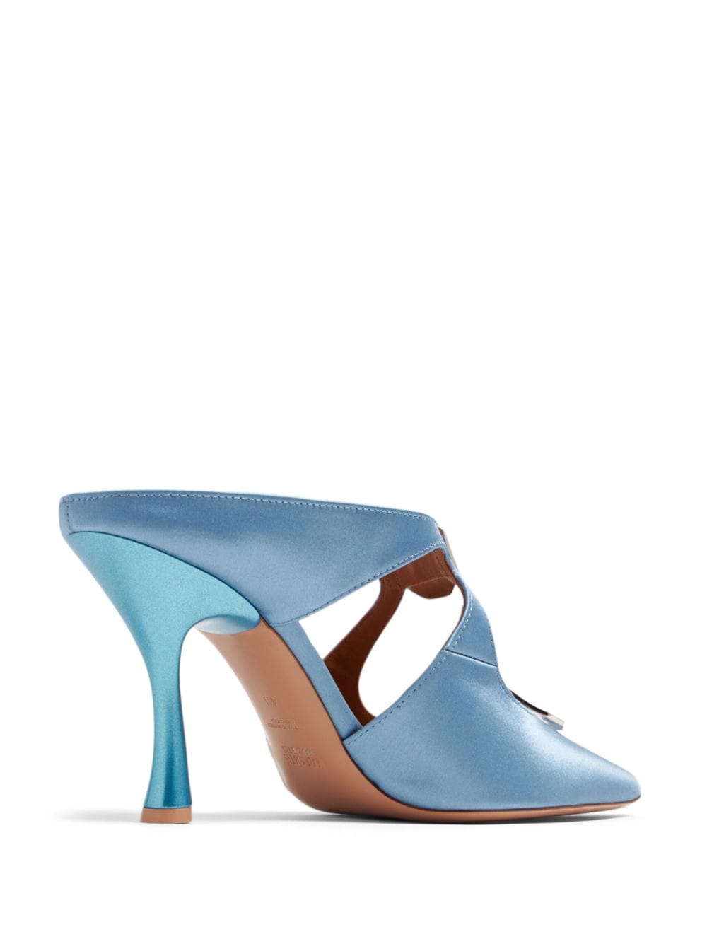 Shop Malone Souliers Tina 90mm Satin Mules In Blue