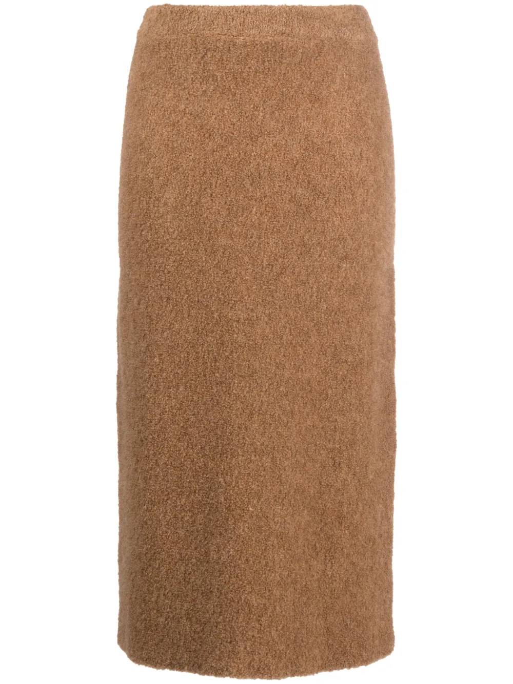 Christian Wijnants Kophie Fleece-texture Midi Skirt In Brown