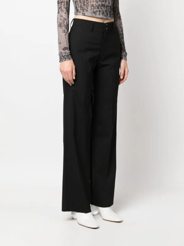 MM6 Maison Margiela pressed-crease wide-leg Trousers - Farfetch