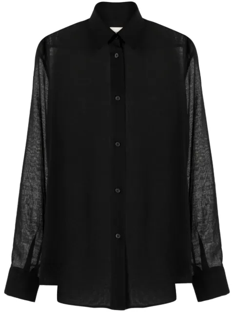 KHAITE Argo sheer wool-blend shirt