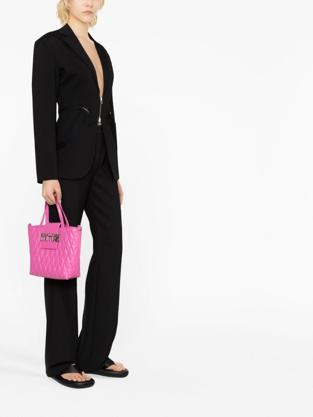 Versace Jeans Couture Shopper met gewatteerde finish - Roze