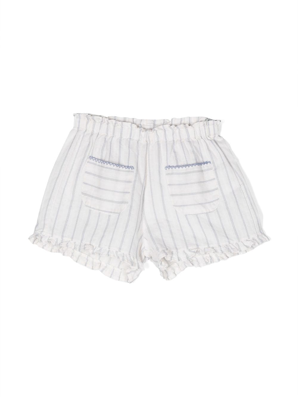 Babe And Tess Kids' Striped Elasticated-waist Cotton Shorts In Neutrals