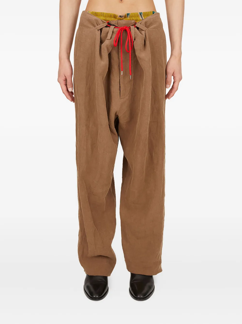 Vivienne Westwood drawstring-detail regular trousers Bruin