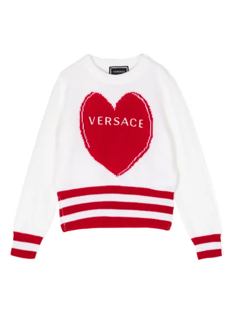 Versace Kids كنزة صوف مطرزة بشعار الماركة