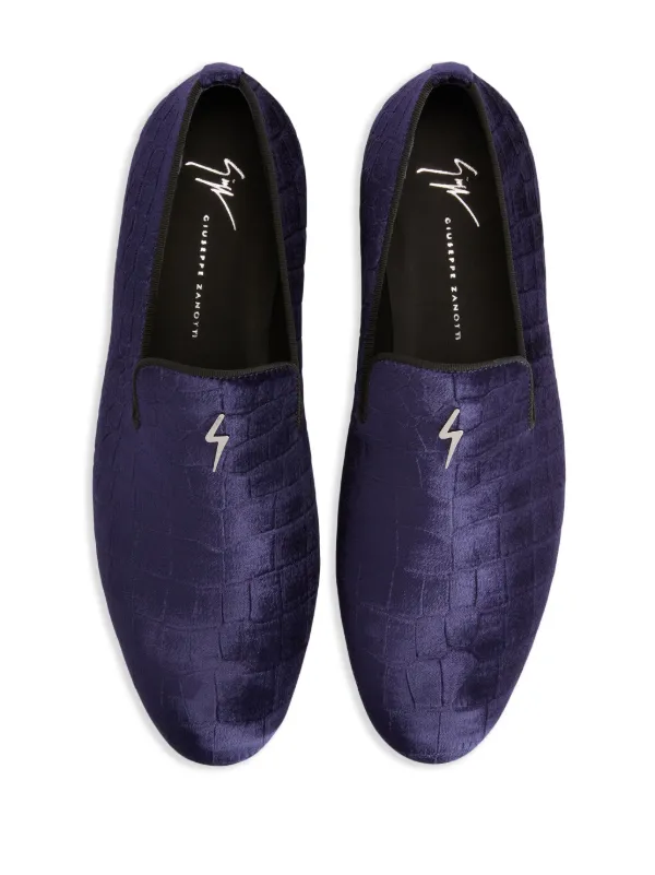 Giuseppe Zanotti G-Flash crocodile-effect Loafers | Blue  display picture 2
