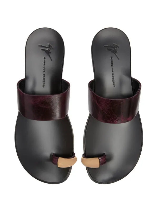 Giuseppe Zanotti Norbert Leather toe-loop Sandals Brown