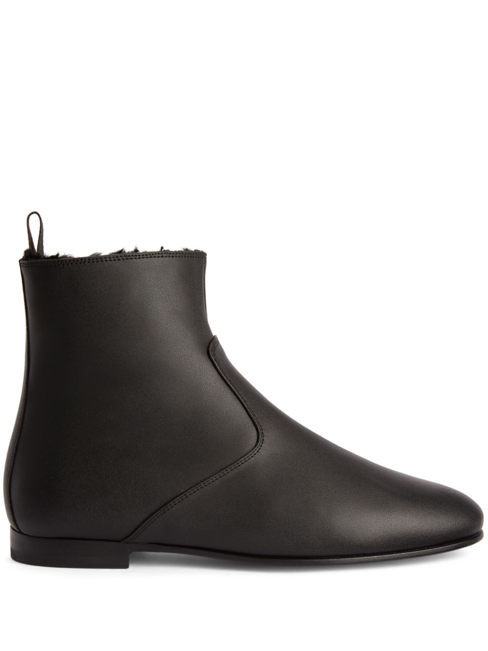 Shop Giuseppe Zanotti Ron Leather Ankle Boots In Black