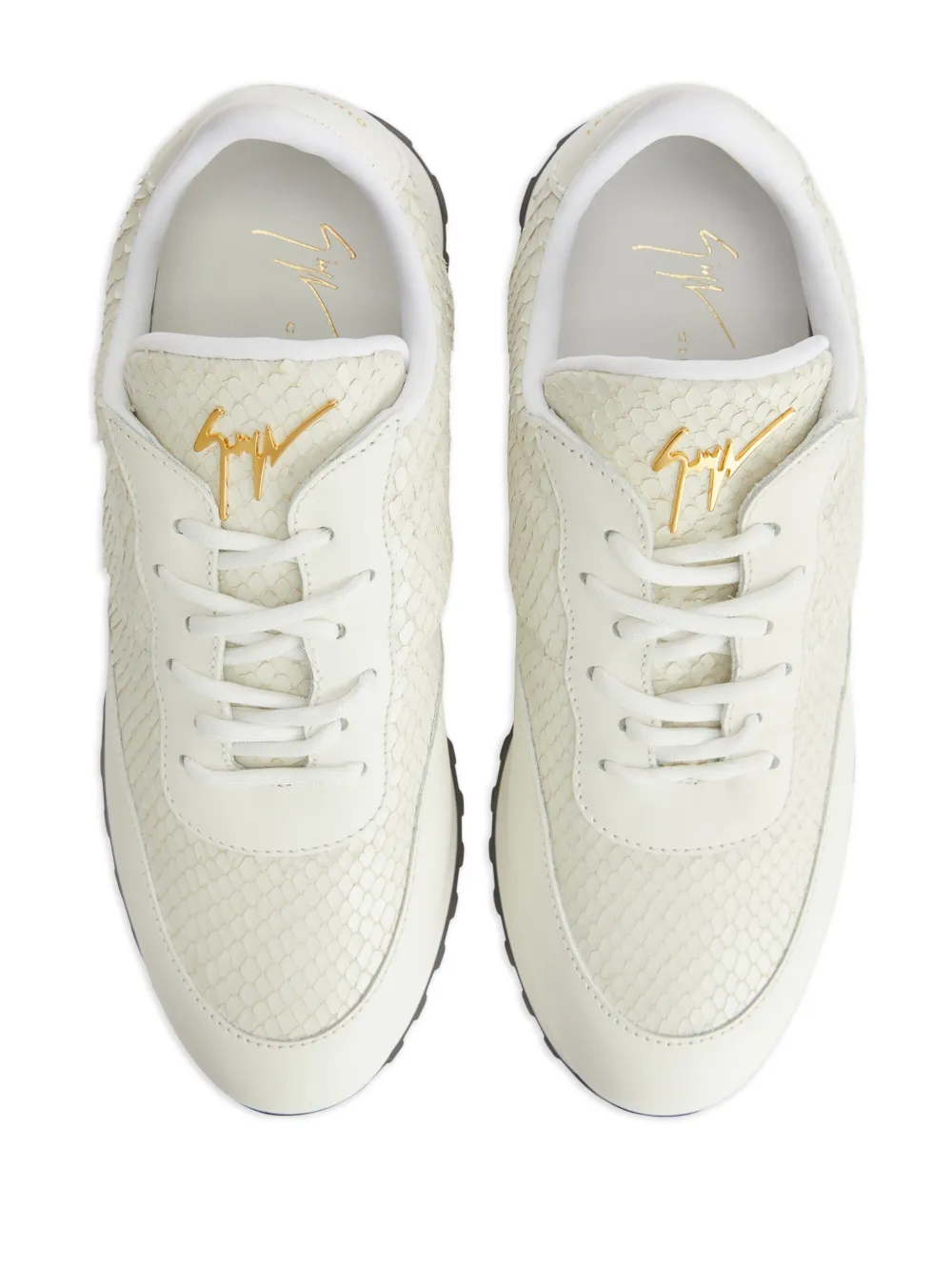 Shop Giuseppe Zanotti Jimi Running Leather Sneakers In Neutrals