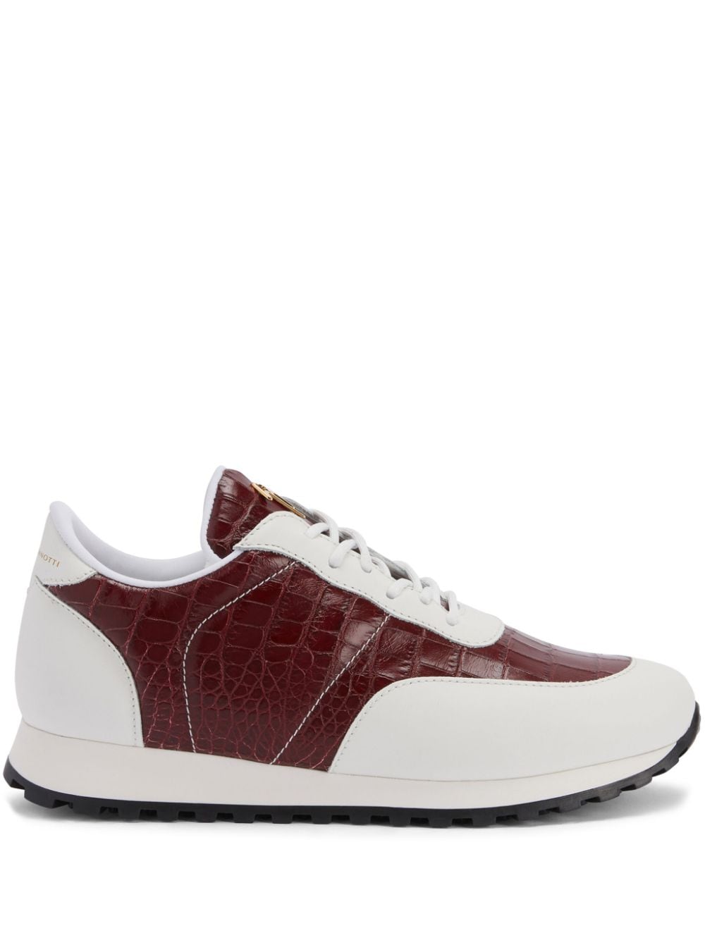 Shop Giuseppe Zanotti Jimi Running Panelled Leather Sneakers In Brown