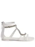 Giuseppe Zanotti Samantha chain-link leather sandals - White