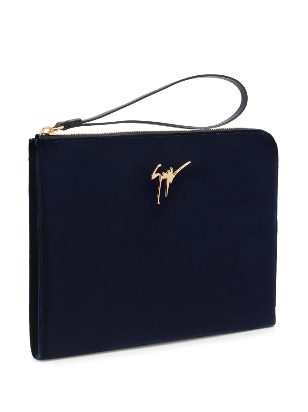 Shop Giuseppe Zanotti Fabian Logo-plaque Clutch Bag In Blue