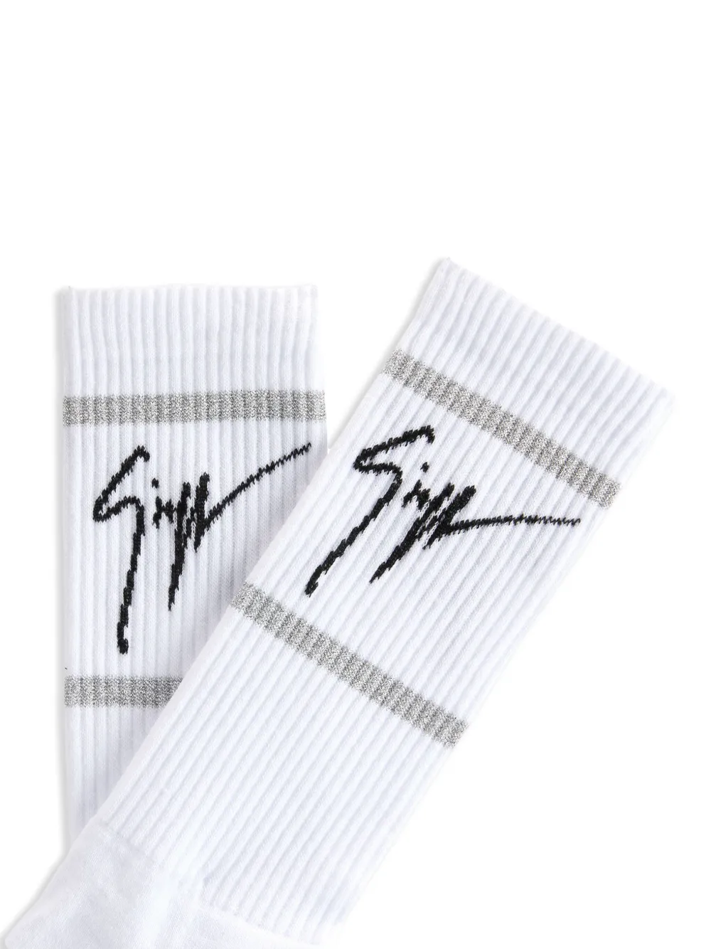 Giuseppe Zanotti Sokken met logo jacquard - Wit