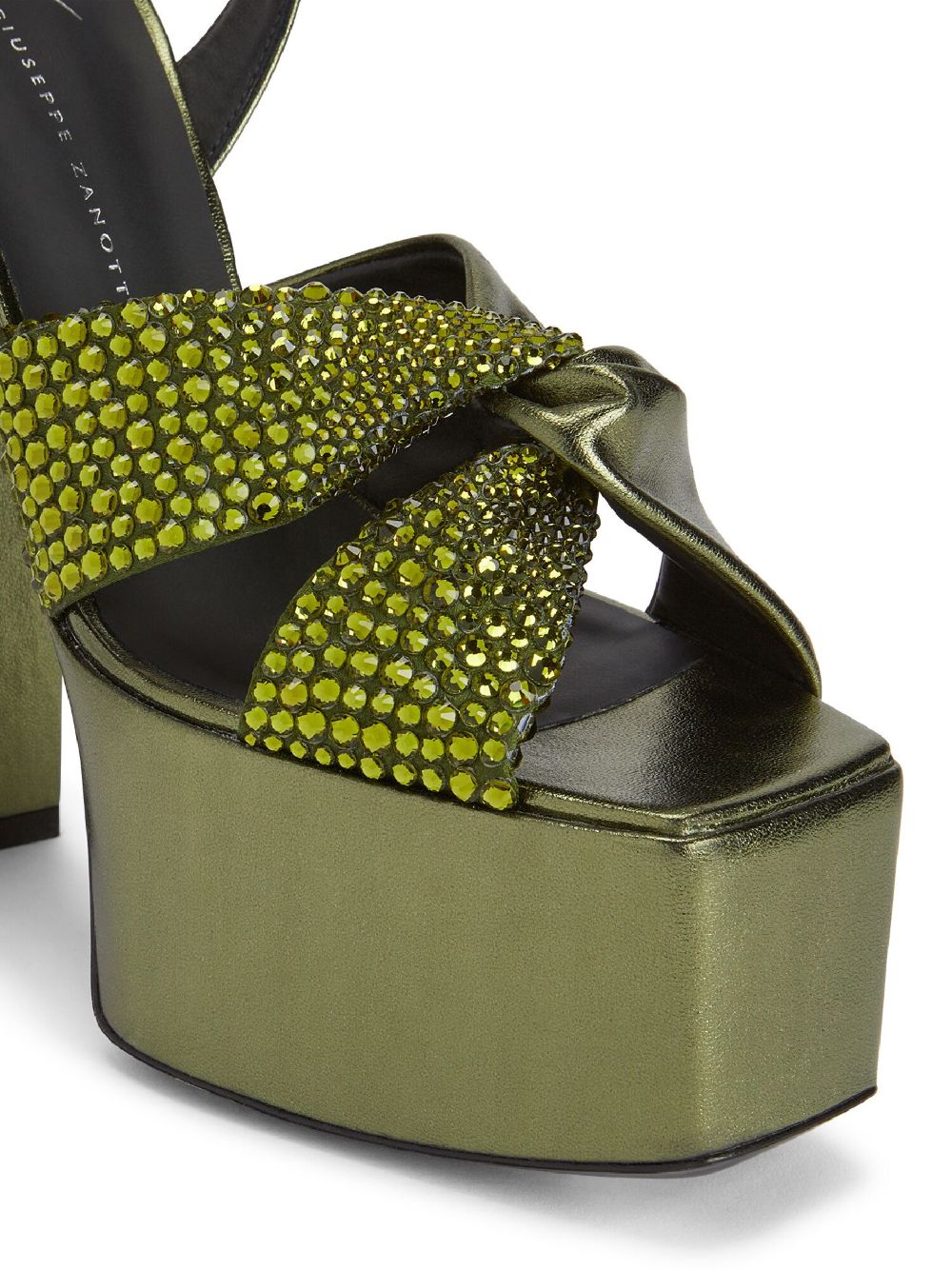 Shop Giuseppe Zanotti Souree 150mm Crystal-embellished Sandals In Green