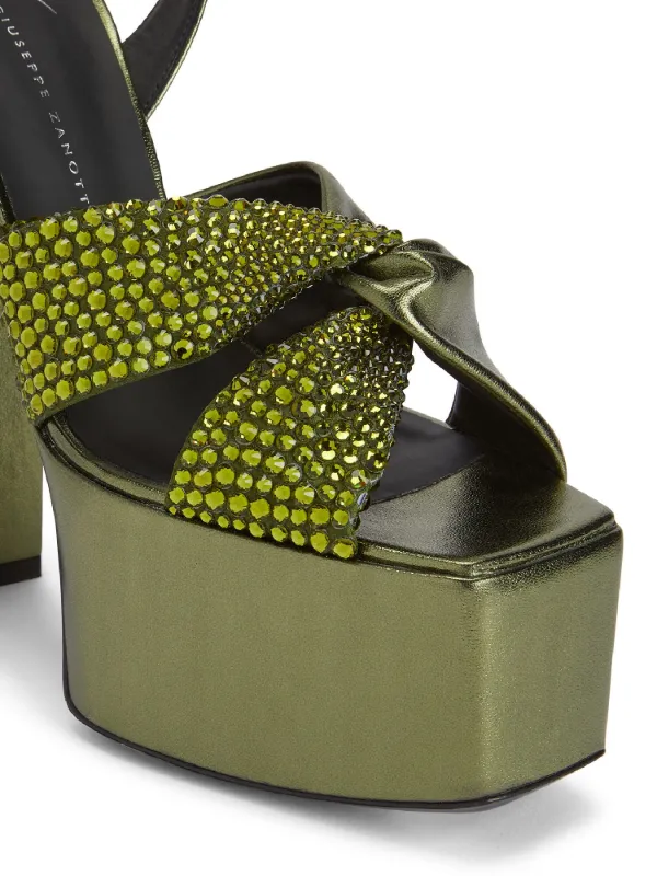 Giuseppe Zanotti Souree 150mm crystal-embellished Sandals | Green