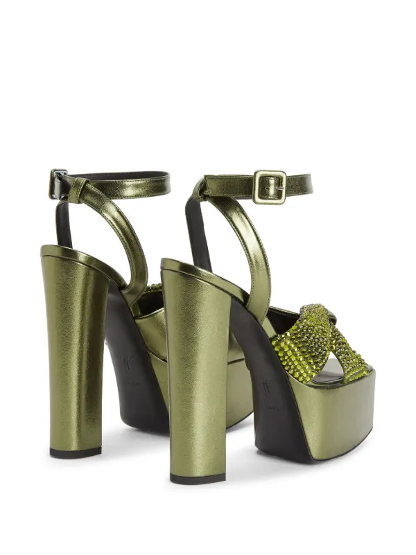 Giuseppe Zanotti Souree 150mm crystal-embellished Sandals | Green