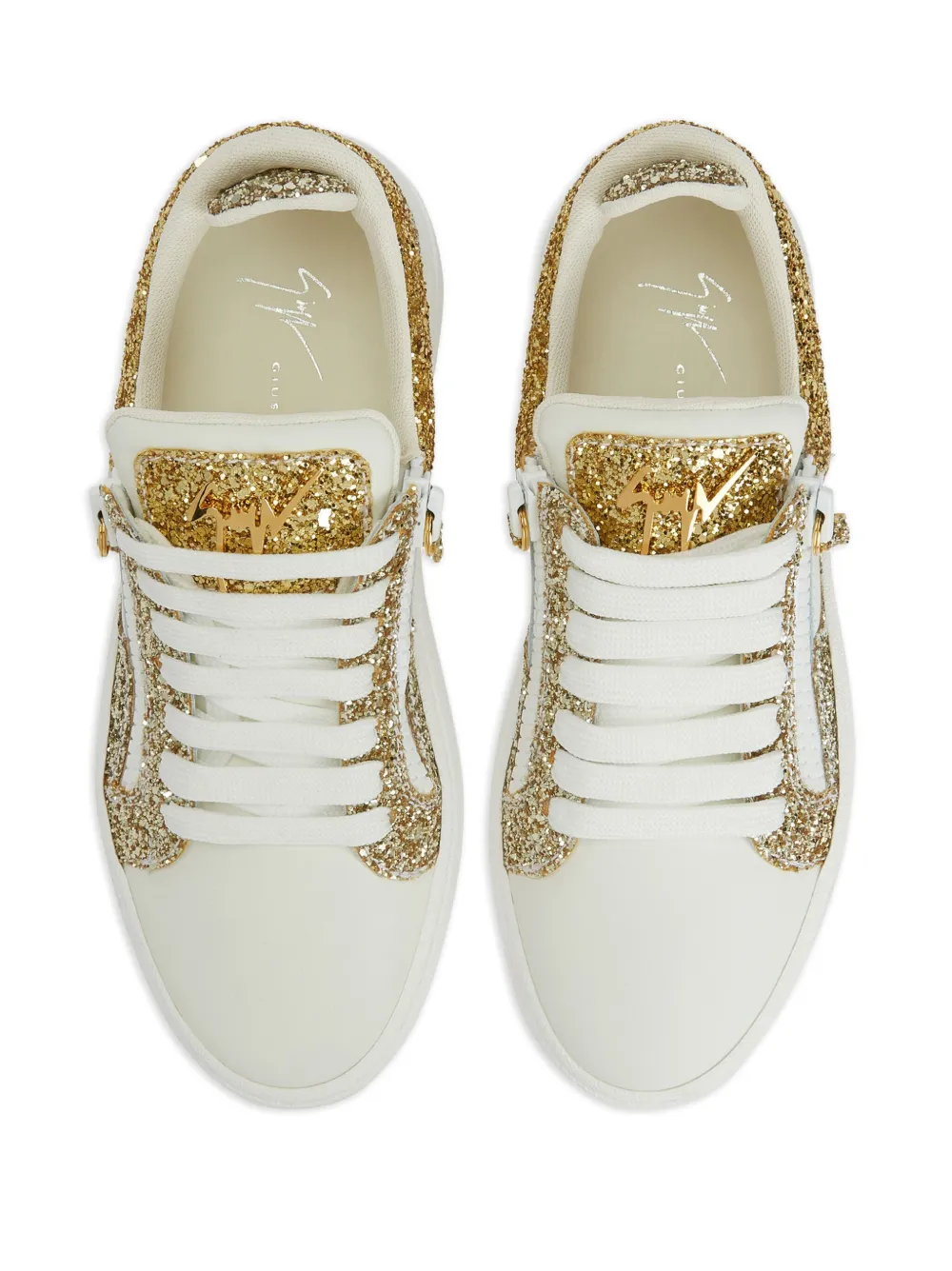 Giuseppe Zanotti Sneakers met glitter Goud
