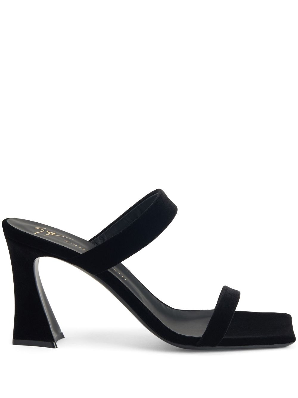 Shop Giuseppe Zanotti Flaminia 85 Mm Velvet Sandals In Black