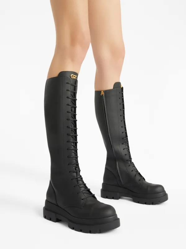 GIUSEPPE ZANOTTI　サイドジップ　編み上げブーツ　EU　37　美品 ジュゼッペザノッティ ショートブーツ 37 -