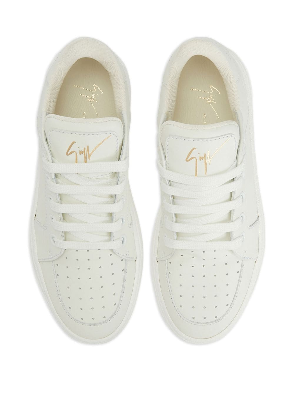 Shop Giuseppe Zanotti Gz94 Low-top Leather Sneakers In White