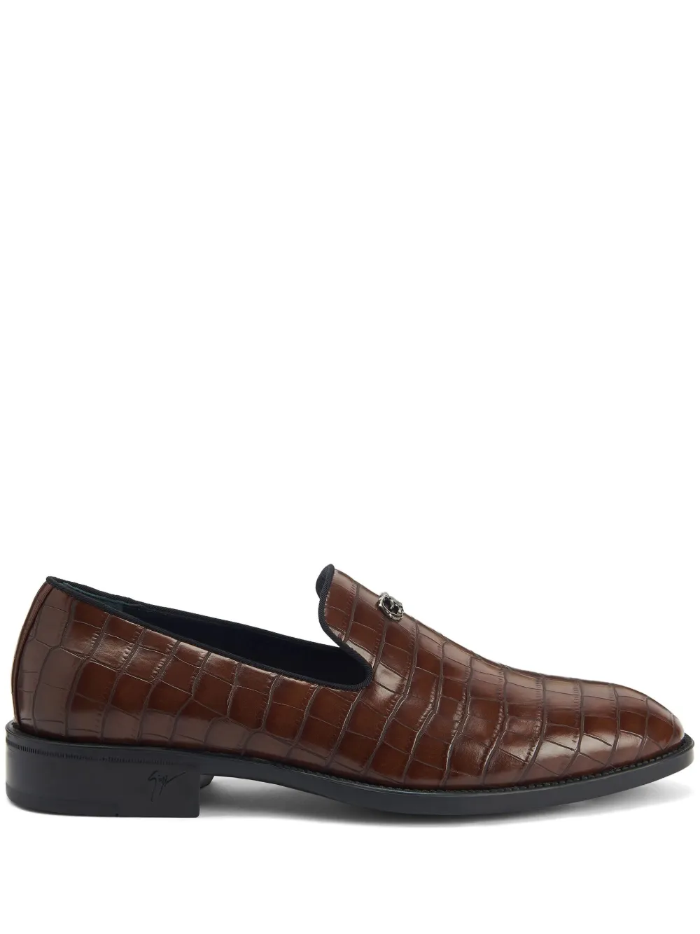 Giuseppe Zanotti Imrham crocodile-effect loafers | Brown | Image 1