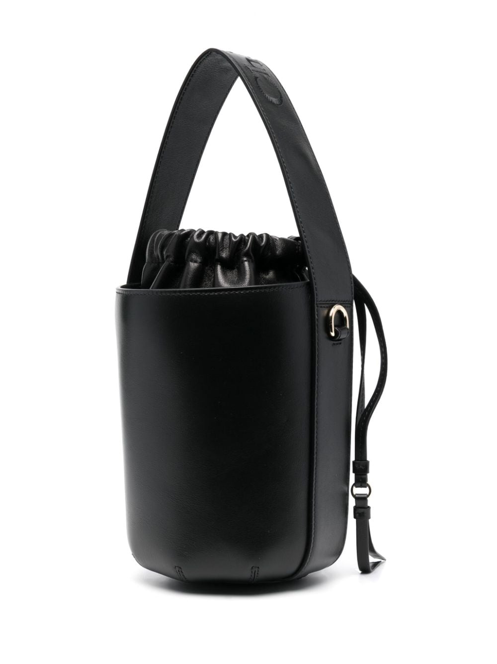 Shop Chloé Sense Leather Bucket Bag In Black