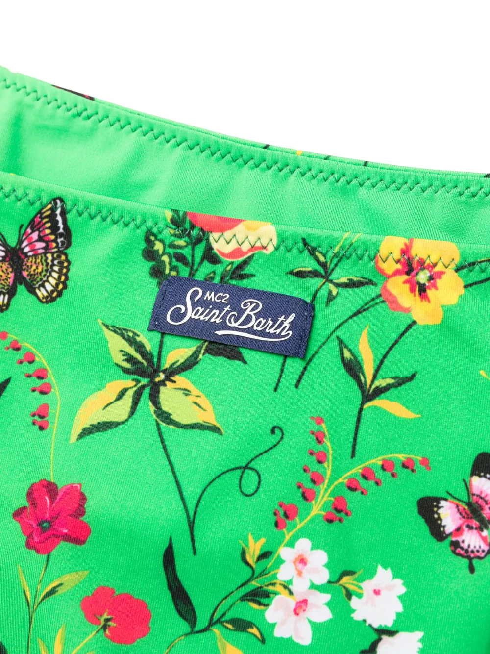 Mc2 Saint Barth Floral-print Bikini Bottoms In Grün