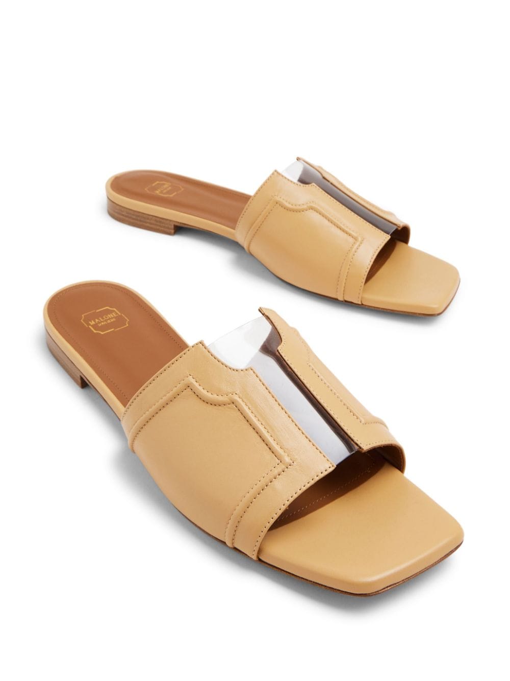 Shop Malone Souliers Silvia Slip-on Leather Sandals In Neutrals